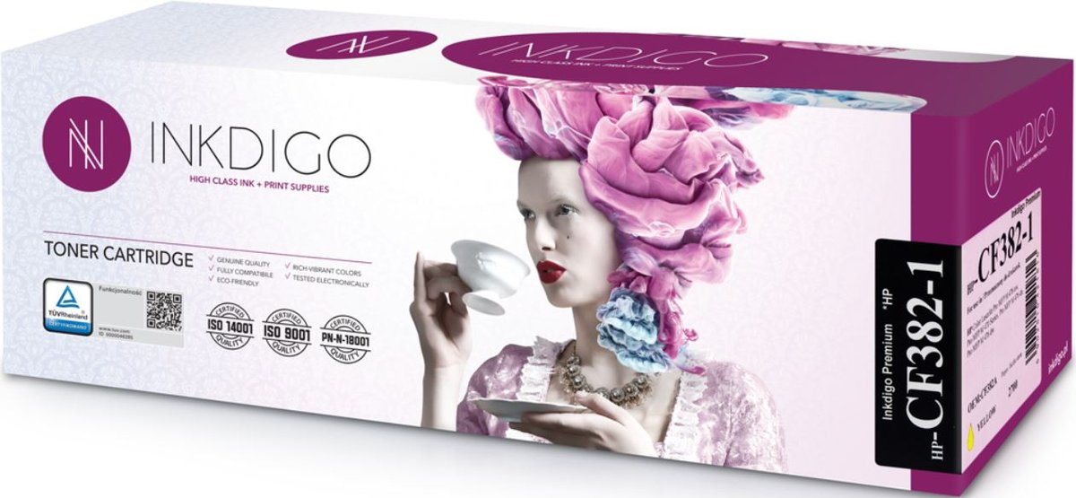 Toner INKDIGO HP 382A/CF382A (HP-CF382-1), żółty, 2700 str.