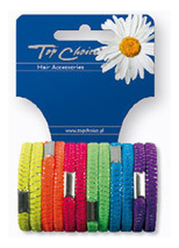 Top Choice, gumki do włosów Neon, 12 szt. - Top Choice