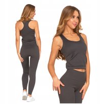 TOP DAMSKI Sportowa Koszulka Bokserka Prążkowana Stylowa Wygodna MORAJ L/XL