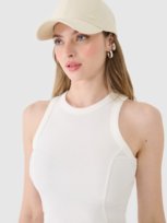 Top slim z prążkowanej dzianiny damski 4F 4FWSS25TSLEF119-11S Biały Roz. XS 4F