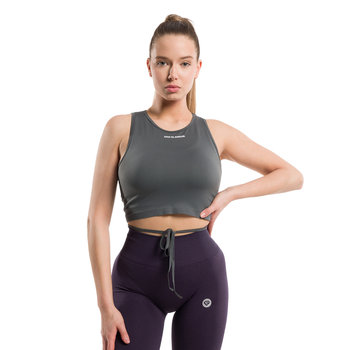 Top treningowy damski Gym Glamour Wiązany Silver Grey 444 XS - No Brand