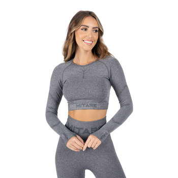 Top treningowy longsleeve damski MITARE Push Up Max Crop Top ciemnoszary K084 S - MITARE