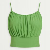 Top VILA r. 40 mineral green, krótki z marszczeniem i gumką, nowy z metką Even&Odd