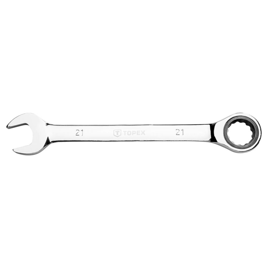 TOPEX, Klucz płasko-oczkowy z grzechotką, 21 mm, 35D748