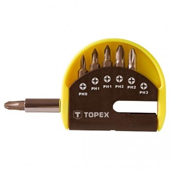 TOPEX Końcówki wkrętakowe z uchwytem, zestaw 7 szt. 39D350 - Topex