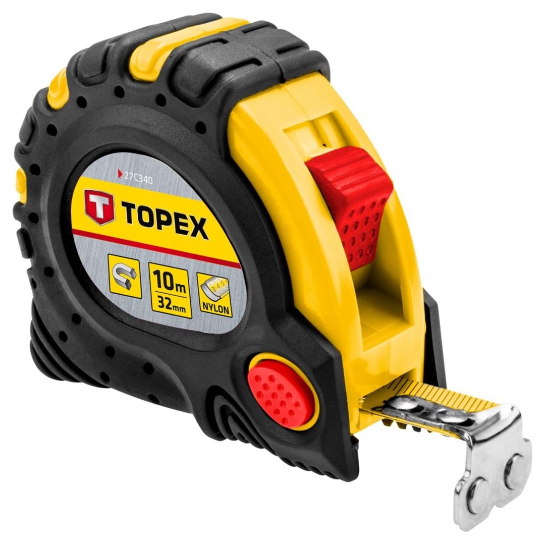 TOPEX, Miara zwijana stalowa 10 m x 32 mm, magnes, 27C340