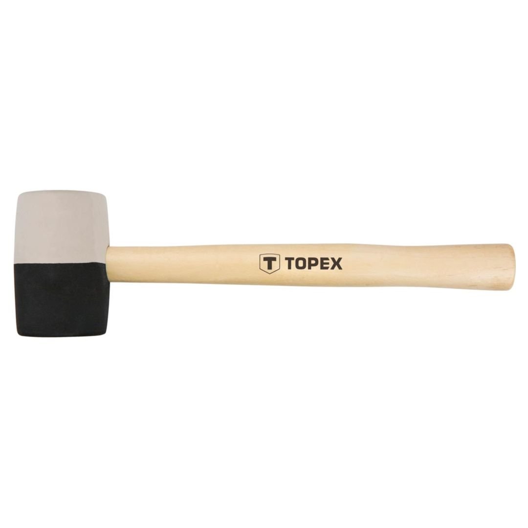 TOPEX, Młotek gumowy 58 mm/450 g, czarno-biała guma, 02A354