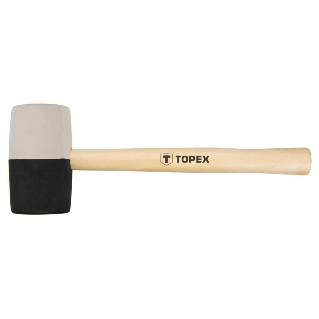 TOPEX, Młotek gumowy 63 mm/680 g, czarno-biała guma, 02A355