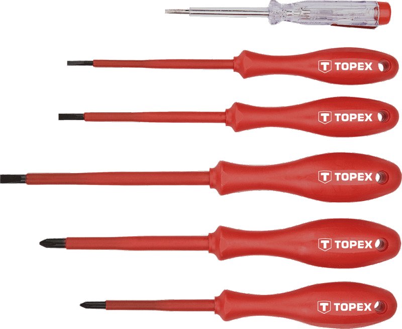TOPEX, Wkrętaki 1000V, zestaw 6 szt., 39D155