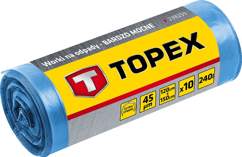 TOPEX, Worki na odpady 240 L, niebieskie, 45 mic, 23B259