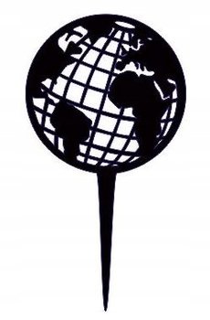 Topper globus czarny świat dekoracja tortu CZARNY - Pamario