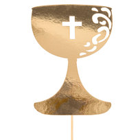 Topper Mirror Gold Komunia Święta Kielich
