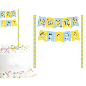 Topper na piku dekoracja do deserów Bluey Bingo Party kolorowy 20cm - ABC