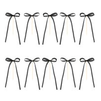 Toppery na tort Kokardki czarne, 10 szt.