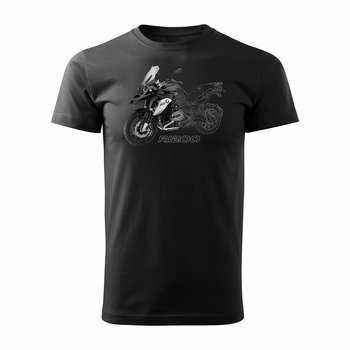 Topslang, Koszulka męska motocyklowa z motocyklem na motor BMW GS 1200, czarna, rozmiar L - Topslang