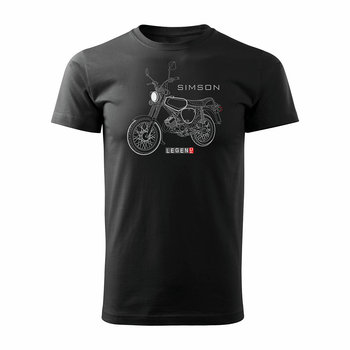 Topslang, Koszulka męska motocyklowa z motocyklem Simson Enduro S50 S51, czarna, rozmiar XL - Topslang