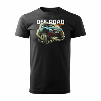 Topslang, Koszulka męska rajdowa z jeepem jeep offroad off road off-road 4x4, czarna, rozmiar M - Topslang