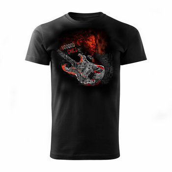 Topslang, Koszulka męska rock Jimi Hendrix rockowa gitara z gitarą dla gitarzysty, czarna, rozmiar XL - Topslang