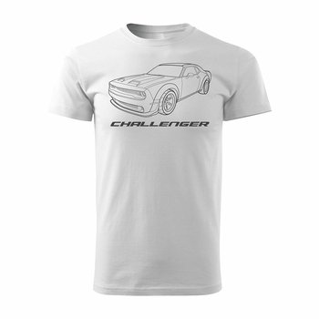 Topslang, Koszulka męska z samochodem Dodge Challenger SRT, biała, rozmiar S - Topslang