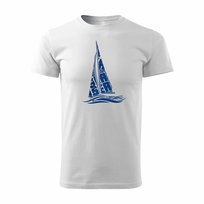 Topslang, Koszulka męska żeglarska dla żeglarza z jachtem żaglówką, biała, rozmiar XL