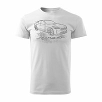 Topslang, Koszulka z samochodem Kia Stinger męska biała, regular, rozmiar S