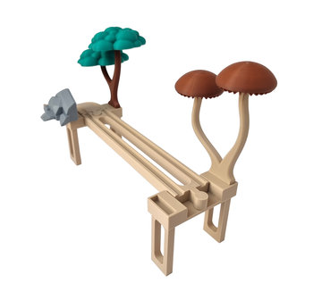 Tor prosty 21cm do torów kolejki drewnianej (zgodny z innymi zestawami) - Inna marka