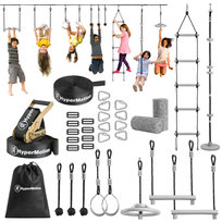 Tor przeszkód Ninja dla dzieci - zestaw slackline HyperMotion - 10 przeszkód