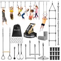 Tor przeszkód Ninja dla dzieci - zestaw slackline HyperMotion - 9 przeszkód