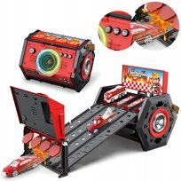 Tor Zjazdowy Samochodowy Parking Katapulta Wyrzutnia Duży Zestaw 4 Autka
