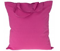 TORBA BAWEŁNIANA 38x42 cm CIEMNORÓŻOWA RÓŻOWA 145g Krótki Uchwyt Zakupowa