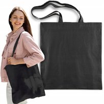 TORBA BAWEŁNIANA 38x42 cm CZARNA ZAKUPOWA EKOLOGICZNA 145g POLSKA na ZAKUPY