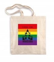 TORBA BAWEŁNIANA 38x42 cm ECRU 145g ZAKUPOWA BIUROWA TĘCZOWA LGBT WARSZAWA