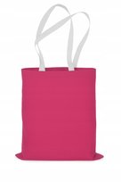 TORBA BAWEŁNIANA 38x42 cm RÓŻOWA 220g Uchwyt Długi BIAŁY Zakupowa Miejska