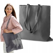 TORBA BAWEŁNIANA 38x42 cm SZARA 145g SZKOLNA SPORTOWA Zakupowa Ekologiczna