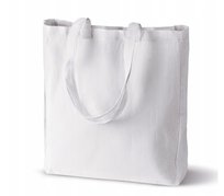 TORBA BAWEŁNIANA 42x8x40 cm BIAŁA 145g DŁUGI UCHWYT Zakupy Książki SPORTOWA