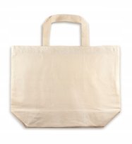 TORBA BAWEŁNIANA 44x10x44 cm ECRU 220g DUŻA ZAKUPOWA NATURALNA EKOLOGICZNA