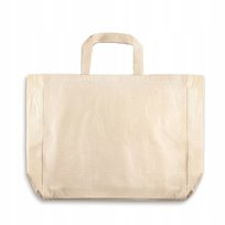 Torba Bawełniana 45x10x45 cm ECRU z KRÓTKIM UCHWYTEM 220g z DNEM Naturalna