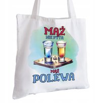 Torba Bawełniana biała dla Męża Na Prezent ekologiczna Trwały Nadruk