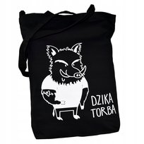TORBA bawełniana czarna 220g z nadrukiem DZIKA TORBA dzik siatka na zakupy inna (Inny)