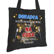 Torba Bawełniana dla Doradcy Czarna Na Prezent ekologiczna Trwały Nadruk