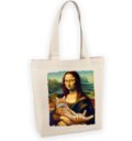 Torba bawełniana z nadrukiem Mona Lisa z kotem&nbsp;-&nbsp;5made