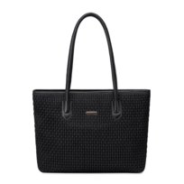 Torba damska shopper czarna klasyczna 17,9 l pojemna z zamkiem na uczelnię i spotkania. CHANTARIA CB800 Black. Chantria