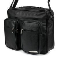 Torba duża skórzana premium do pracy szkoły czarna Beltimore G69 czarny