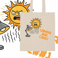 TORBA ECO BAWEŁNIANA NA ZAKUPY NADRUK HIT NA PLAŻĘ NA RAMIĘ LAMPA JAK