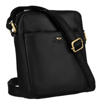 Torba męska klasyczna czarna listonoszka na ramię ze skóry naturalnej miejska funkcjonalna i pojemna PETERSON