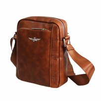 Torba męska na ramię listonoszka Aeronautica Militare Sling Bag Brązowa - AM-1182 AERONAUTICA MILITARE