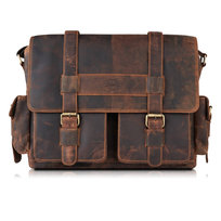 Torba Męska Na Ramię Na Laptopa Skórzana Vintage Paolo Peruzzi  T-106-Hbr Paolo Peruzzi