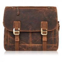Torba Męska Na Ramię Skórzana Brązowa Vintage Na Laptopa Duża Paolo Peruzzi T-81-Hbr Paolo Peruzzi