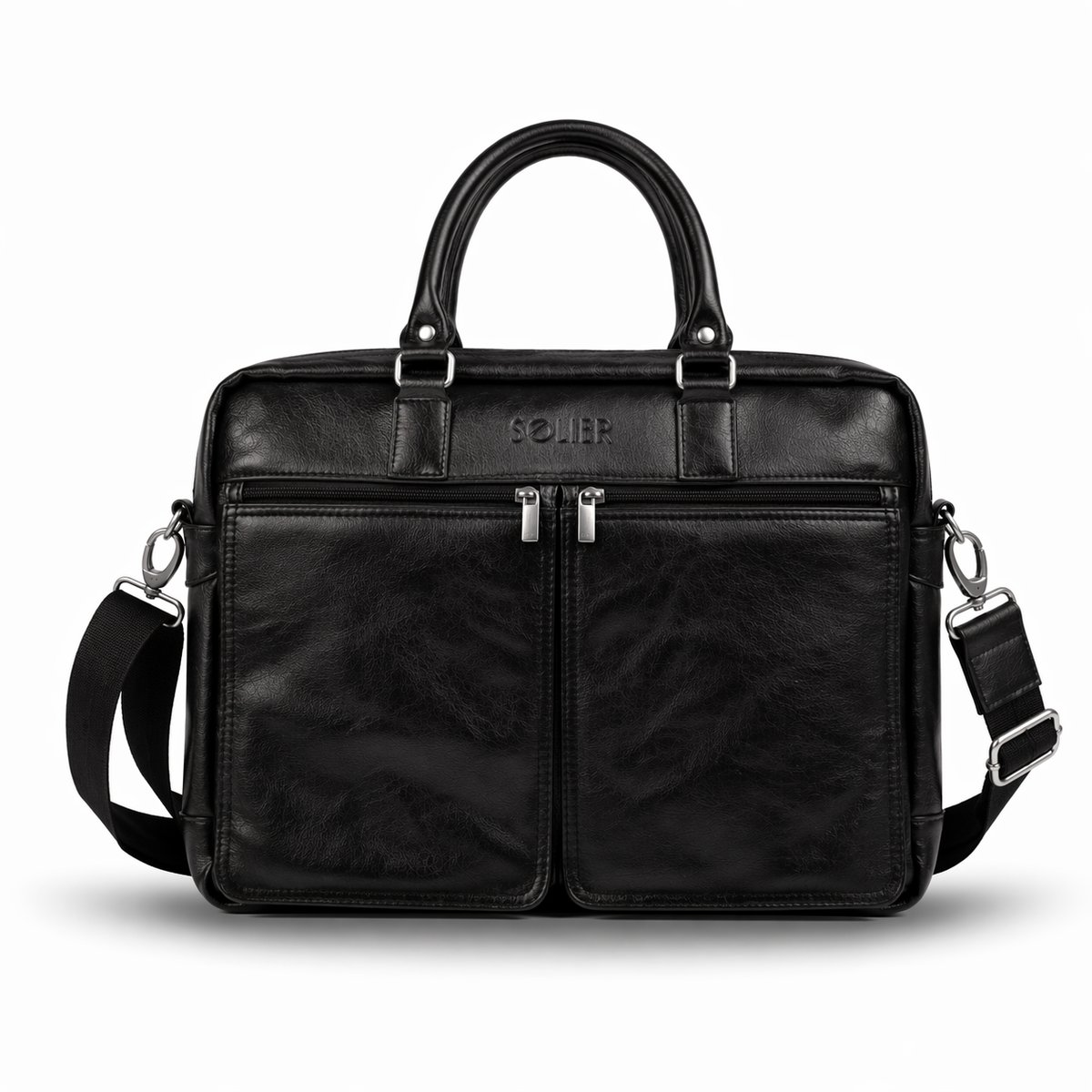 Torba męska skórzana na ramię na laptopa Solier SL01 Dundee czarna
