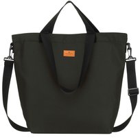 Torba na zakupy damska PETERSON duża shopper bag na suwak miejska kieszonki na drobiazgi telefon szeroki odpinany pasek na ramię uchwyt do ręki mieści A4 czarna Peterson